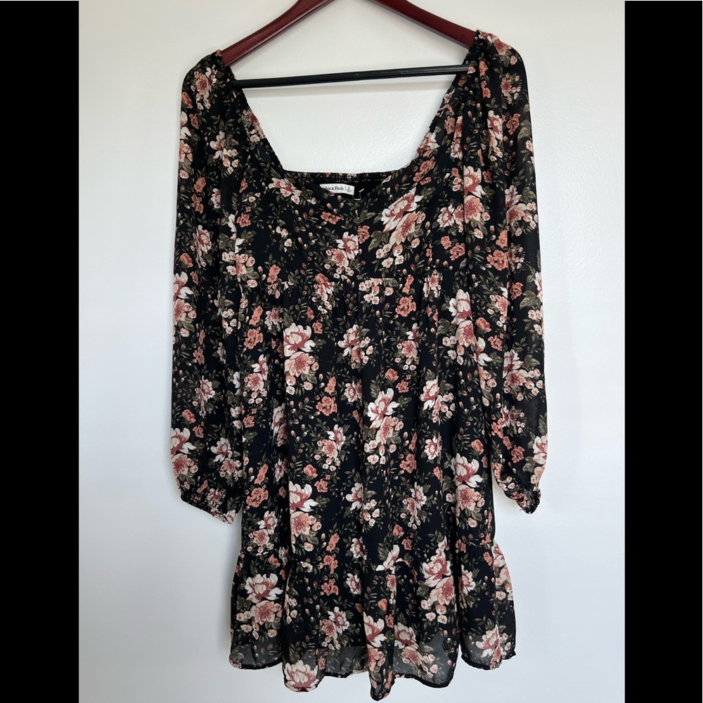 Abercrombie & Fitch Long Sleeve Floral Corset Dress
